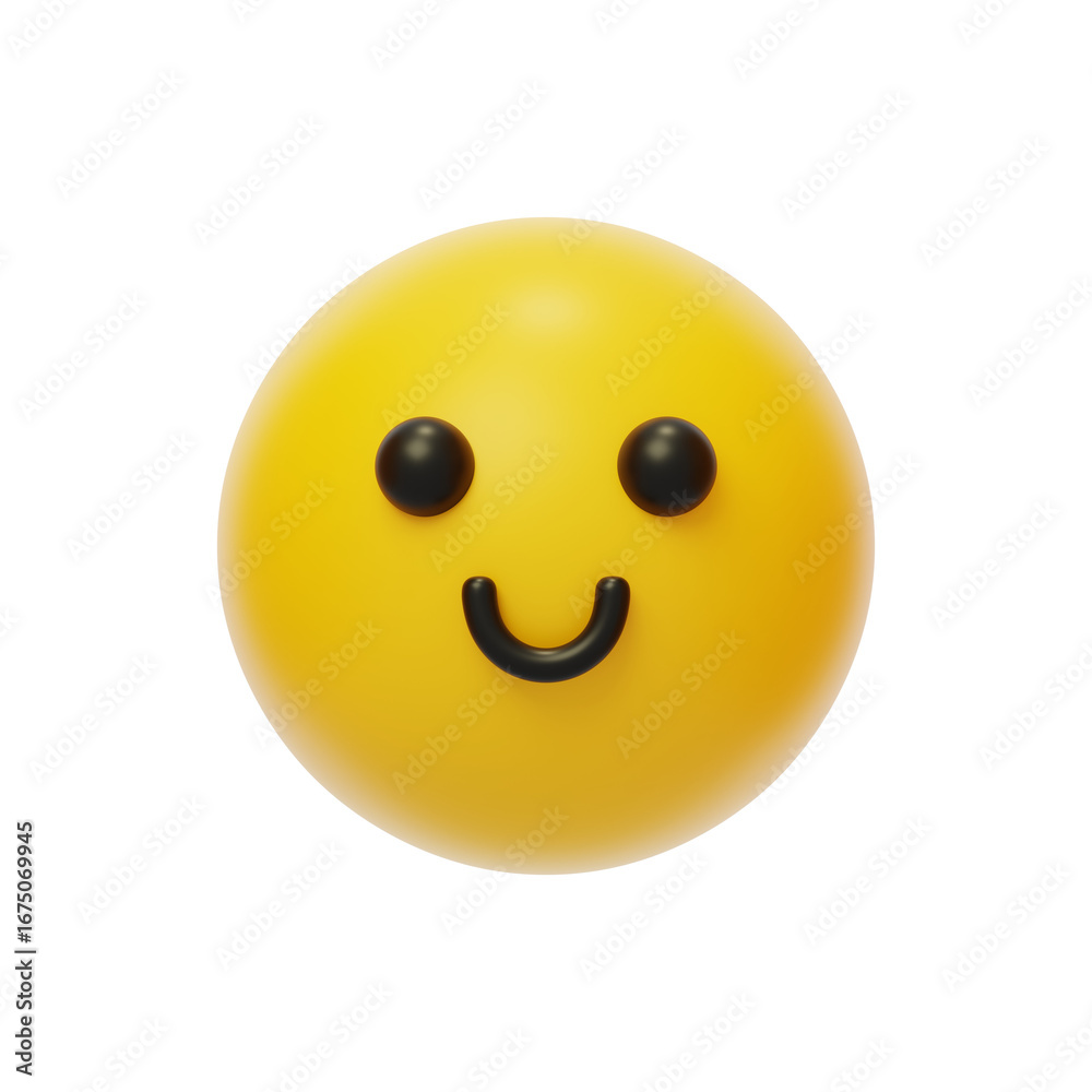 Fototapeta premium Smile emoji Social Emotion Response 3D