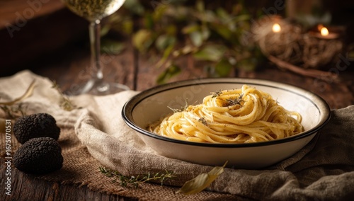 Creamy pasta dish with truffles