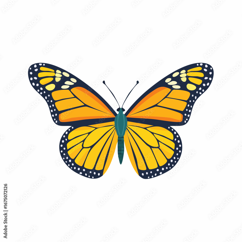 Fototapeta premium Vibrant Monarch Butterfly Illustration