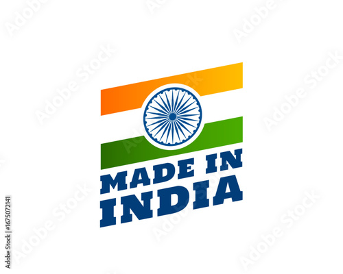 made in india tricolor flag background increase export trade