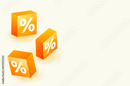 3d style percentage icon background for marketing and accounting