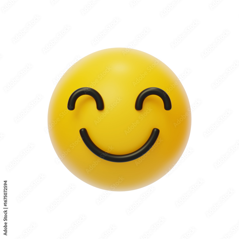 Fototapeta premium Smile emoji Social Emotion Response 3D