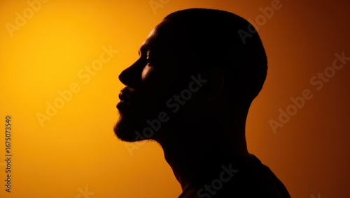 Profile silhouette of a man