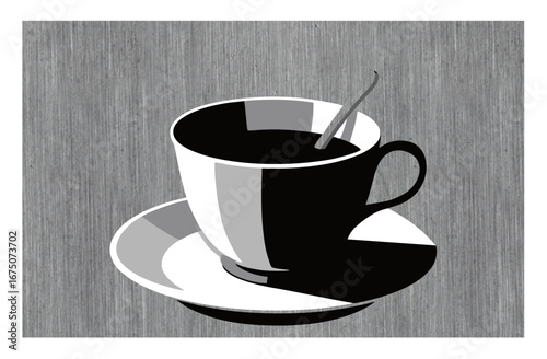 black cup of coffee minimalist background 