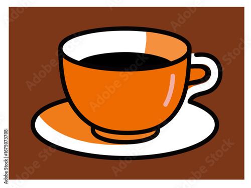 coffee cup vector brown minimalist elegant