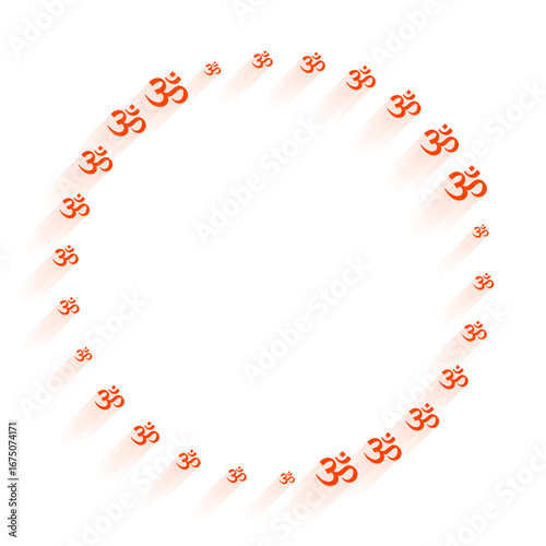 om aum ohm hindu symbol frame design
