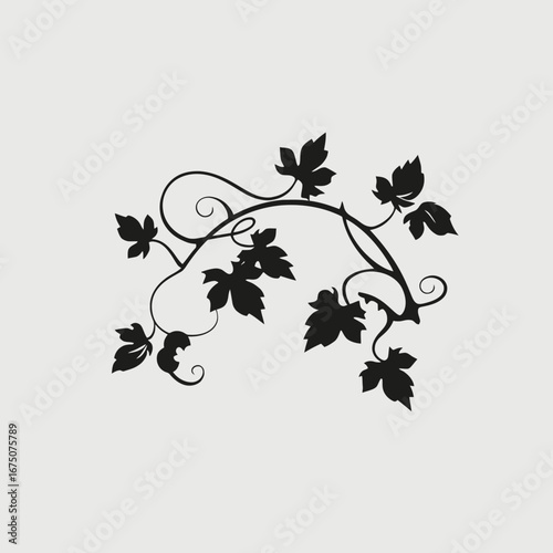Intricate vine pattern with organic leaf details creating a beautiful silhouette