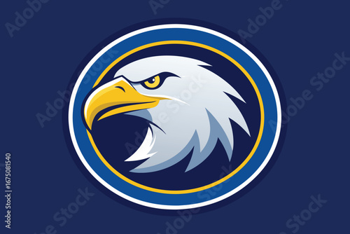 Powerful eagle mascot logo design symbolizing strength, freedom, and determination for sports teams or brands
