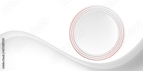 An abstract background designed to look modern and simple, with the main elements being circles and overlapping circle lines, in grey and red to emphasize the sense of movement and balance.