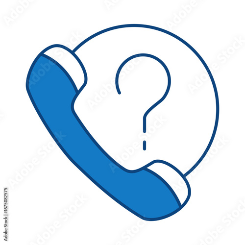 Question Blue Line Icon. Question Mark, Thinking, Asking, Answer, Help Editable Stroke Vector Illustration