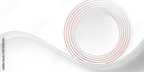 An abstract background designed to look modern and simple, with the main elements being circles and overlapping circle lines, in grey and red to emphasize the sense of movement and balance.
