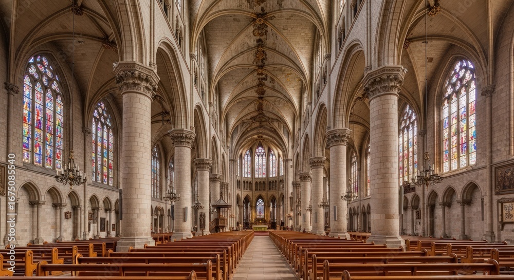 Fototapeta premium Grand Interior View of the Saint Patrick's Cathedral, Dublin, Ireland