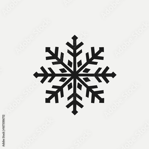 Elegant symmetrical snowflake design isolated against a plain background silhouette