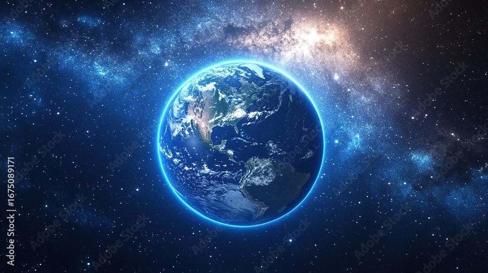 Fototapeta premium High-resolution_cinematic shot of glowing Earth