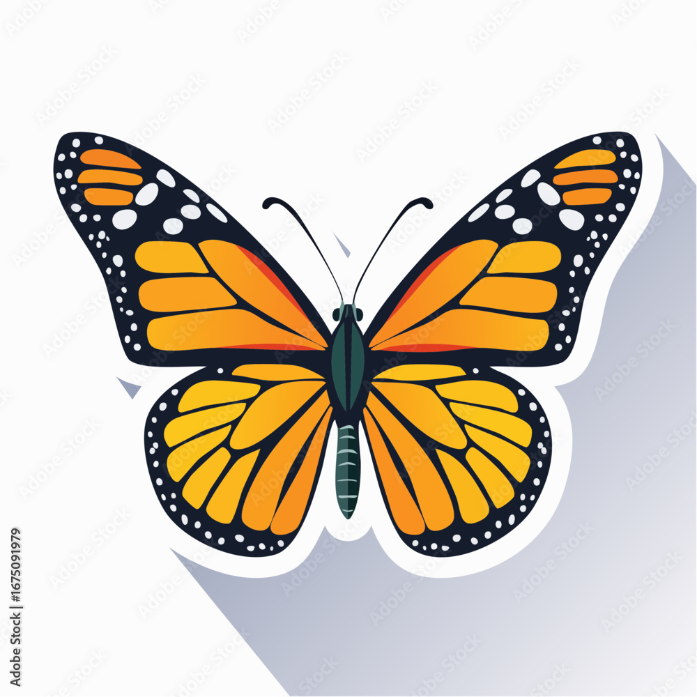 Fototapeta premium Orange And Yellow Butterfly Illustration