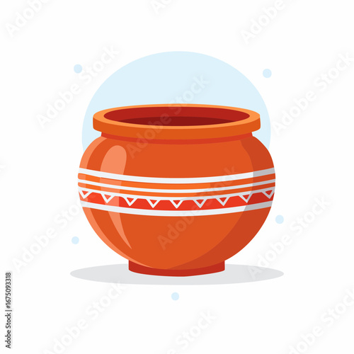 Ornate Orange Decorative Pot