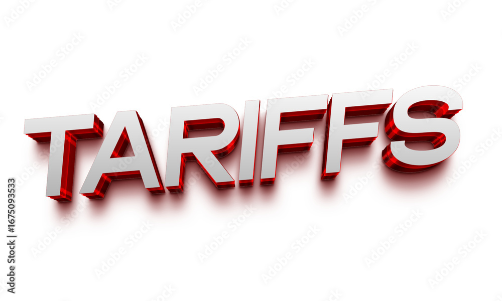 Fototapeta premium Tariffs Decorative 3D Text Effect – Business, Trade and Financial Design