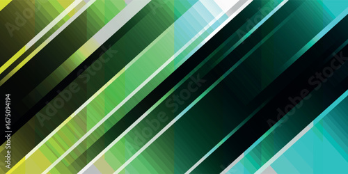 Abstract Geometric Gradient Background With Dynamic Diagonal Lines In Green, Yellow, And Teal Tones Creating A Vibrant And Modern Design Perfect For Technology And Creative Projects.