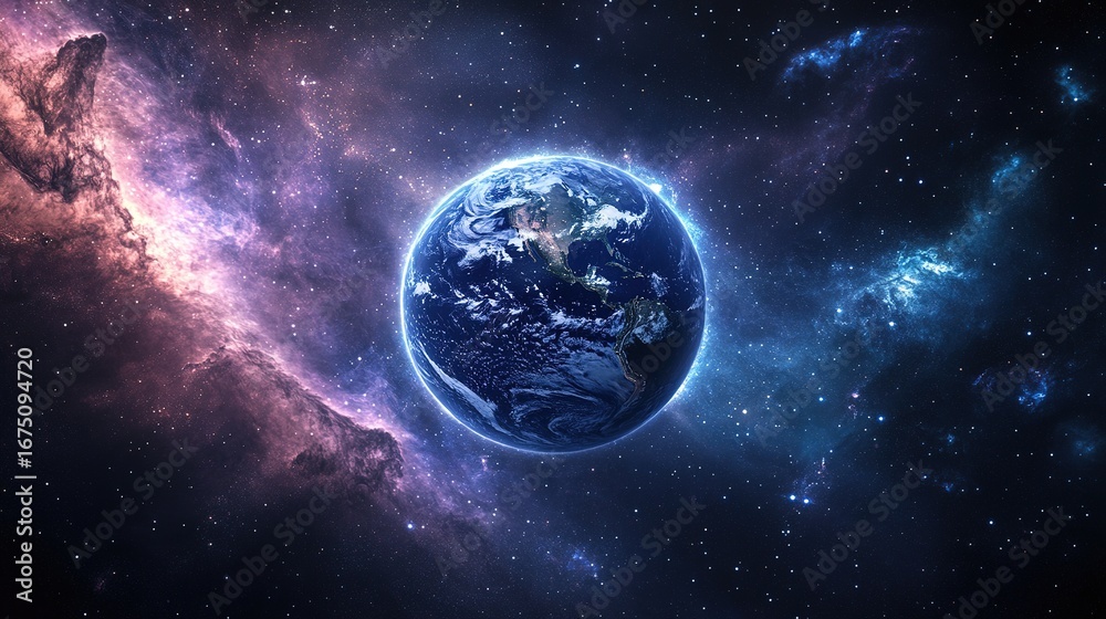 Fototapeta premium High-resolution_cinematic shot of glowing Earth