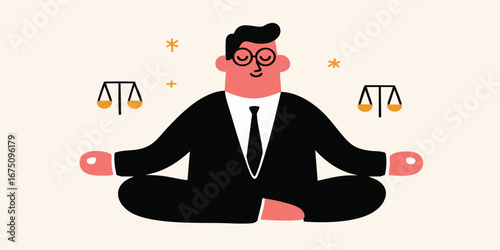 An attorney finds inner peace through mindful meditation, finding balance to justice and legal focus.