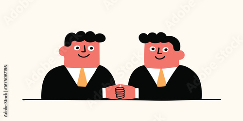 Two business partners engag...
