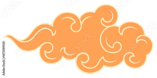 tibetan asian cloud traditional style element decorate chinese korean thai tibetan japanese cloudscape concept calligraphy line
