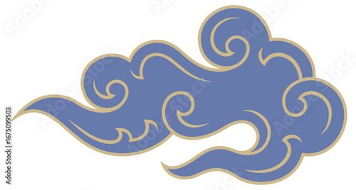 japanese cloud traditional style element decorate chinese korean thai tibetan japanese cloudscape concept calligraphy line