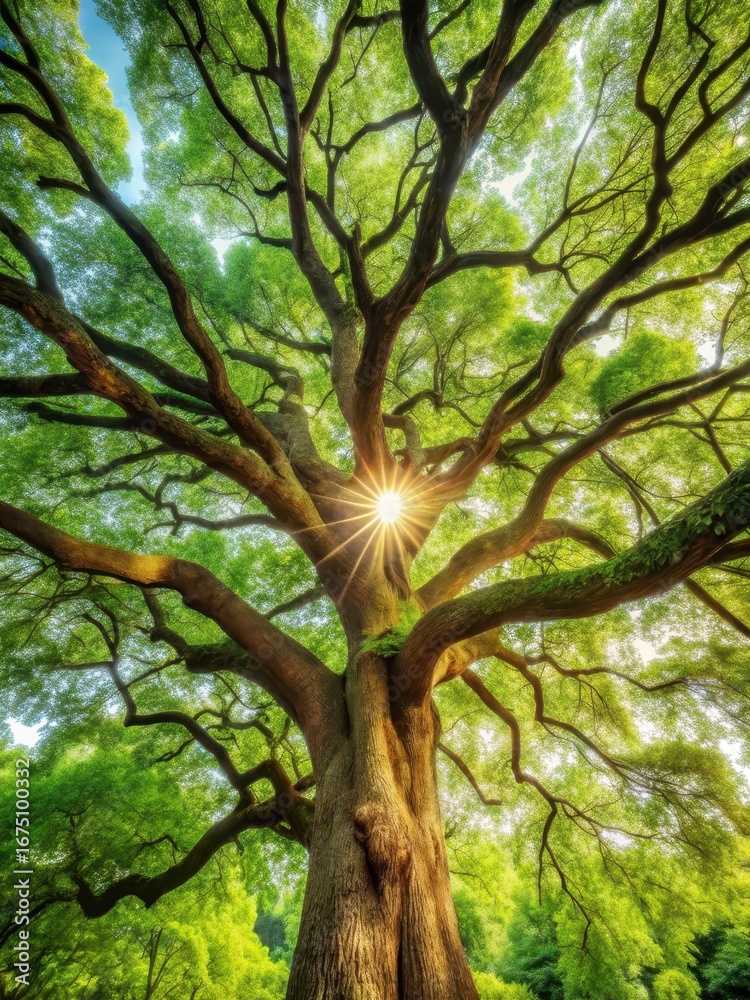 Fototapeta premium A majestic tree with branches stretching towards the sky