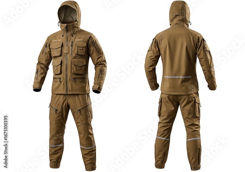 Tactical Outdoor Jacket and Pants Set – Front and Back View