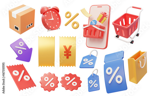 E-commerce promotions Discount coupons 3D