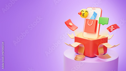 Social e-commerce Convenient Shopping event gifts 3D