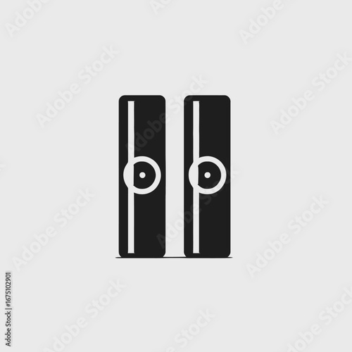 Stylized abstract illustration of two sharpener tools against a soft background silhouette