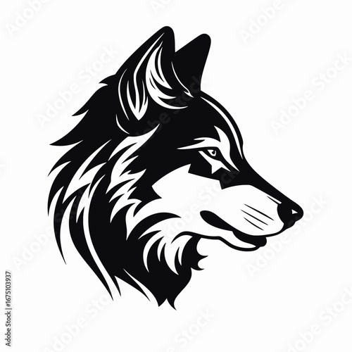 Striking canine portrait presenting noble spirit in artistic black and white silhouette