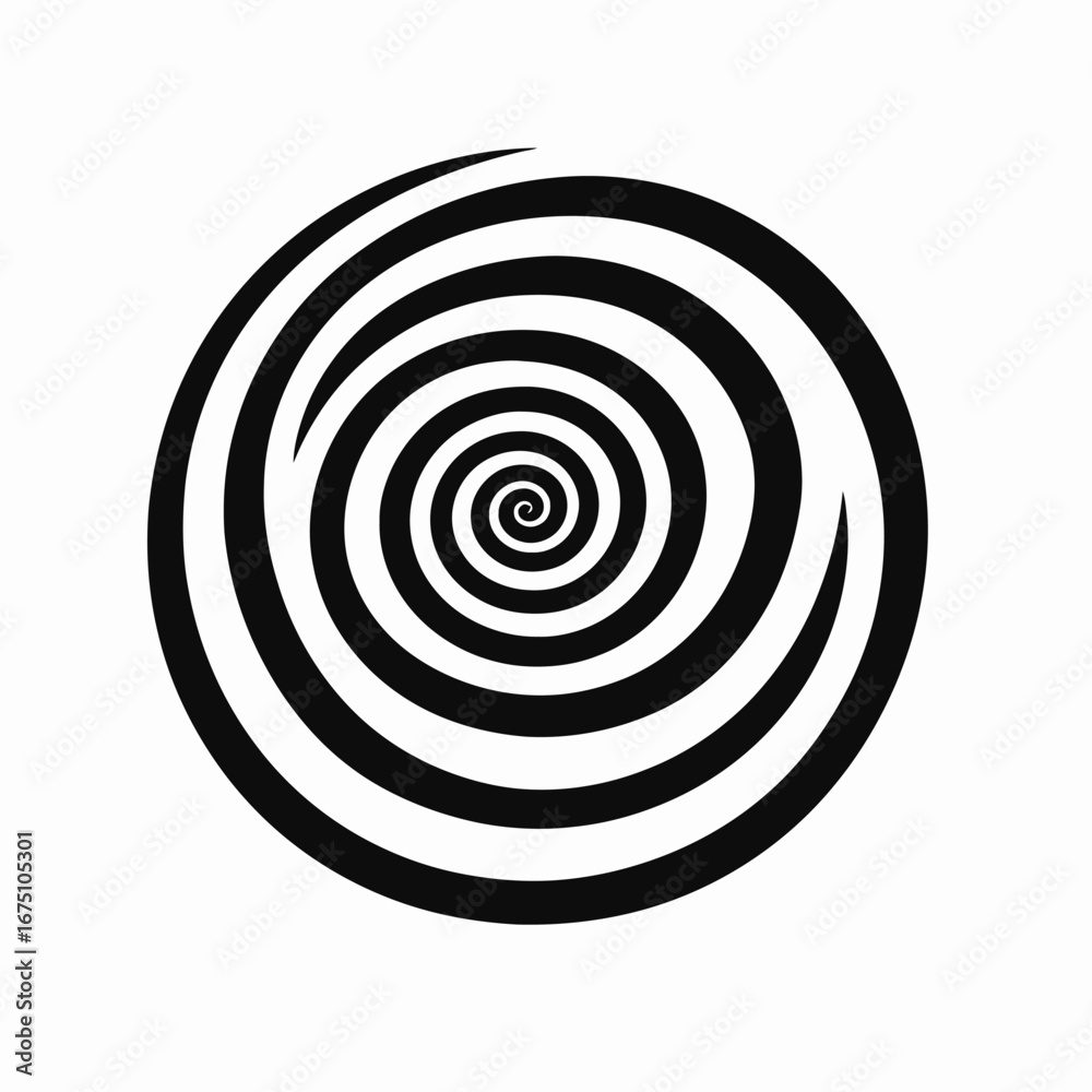 Fototapeta premium Hypnotic circular lines, creating an optical illusion, a swirling vortex silhouette