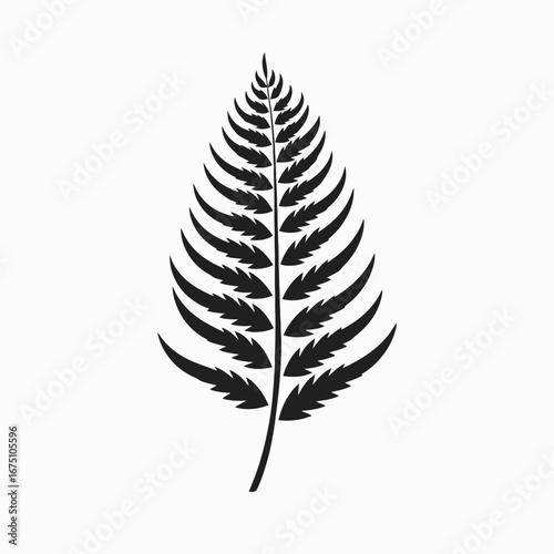 Elegant fern frond, botanical simplicity creates a nature inspired, organic vector silhouette