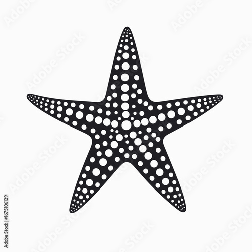 Spotted starfish vector illustration graphic art icon, marine life flat design silhouette