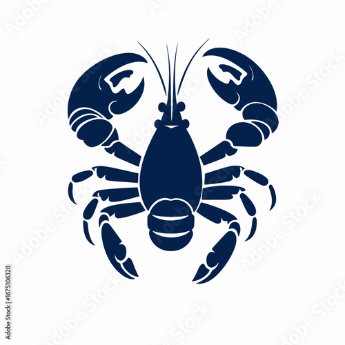 Stylish aquatic creature, a marine arthropod with big claws, beautiful silhouette