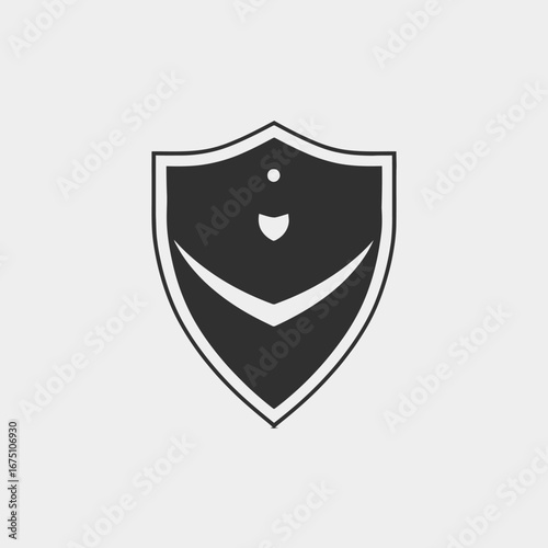 Graphic heraldic shield with elements vector illustration black design silhouette