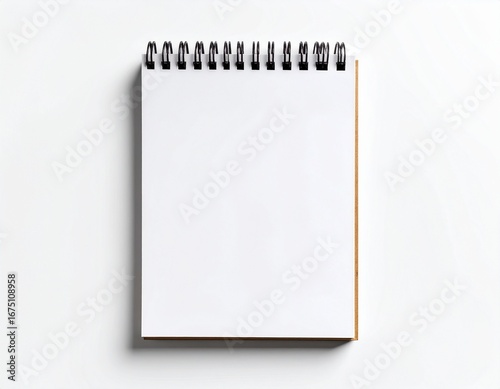 Minimal photo of a tear-off notepad with blank pages, isolated on white, simple writing concept