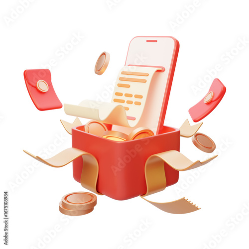Mobile shopping order discounts and rewards event 3D