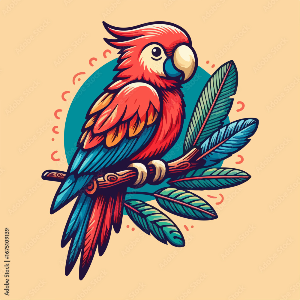 Fototapeta premium vector illustration of a parrot