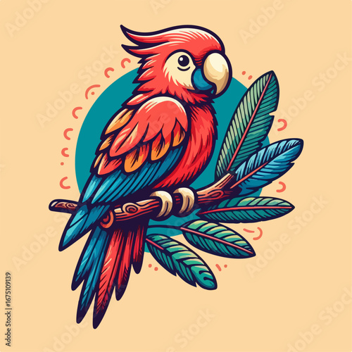 vector illustration of a parrot