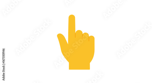Cartoon yellow hand pointing or showing direction symbol graphic illustration