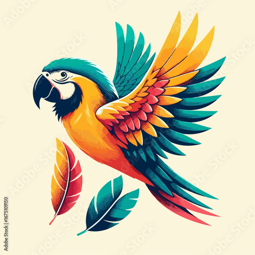 parrot on a white background