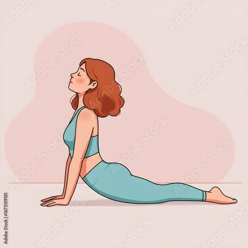 Minimalist spot illustration of a woman doing yoga in relaxing pose, perfect for wellness, lifestyle, and healthy living concepts.