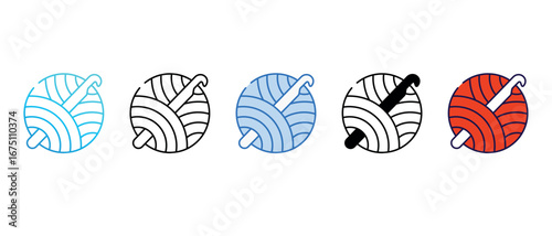 Crochet icon design with white background stock illustration
