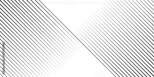 Diagonal striped illustration. Repeated black lines on white background. Surface pattern design with linear ornament. Disco lights motif. Stripes wallpaper. Digital paper for web designing. Vector art