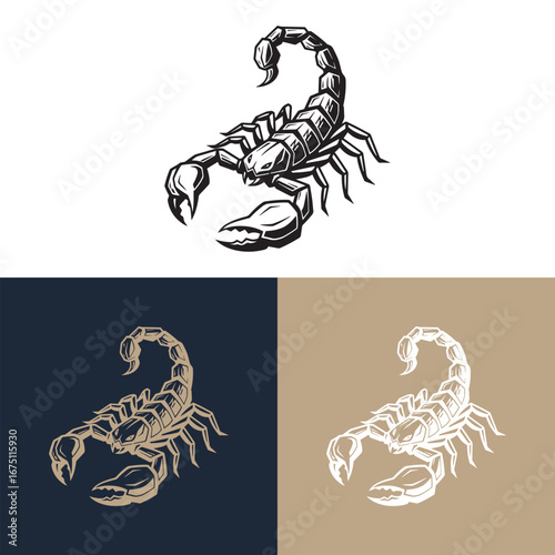 Aggressive Scorpion with Stinger Raised, Vector Illustration