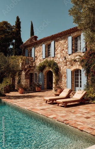 Stone house with pool