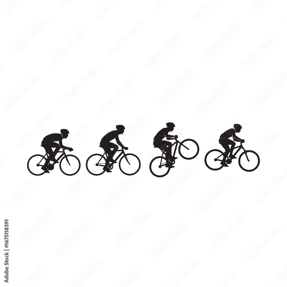 Obraz premium Cyclist Silhouette Vector for Fitness, Sports, and Outdoor Activity Concepts